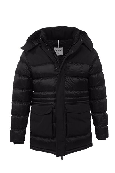 G-FOX Men's Long Detachable Hooded Padded Wind Resistant Water Repellent Puffer Jacket 9712
