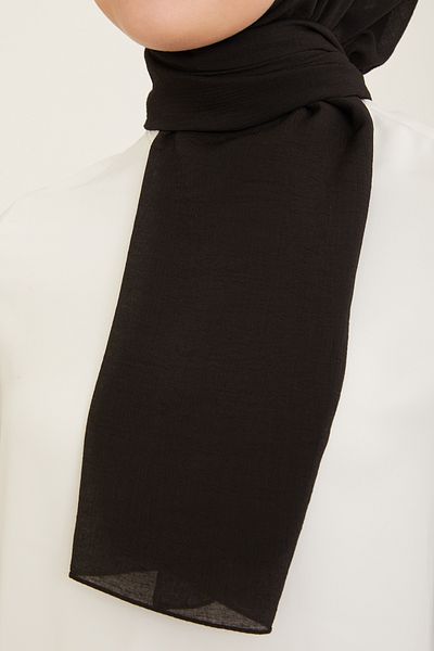 FRESCO SCARFS Woody Armine Trend - Hijab Hijab pentru femei din bumbac simplu, NEGRU