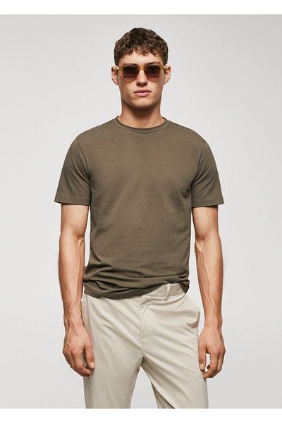 MANGO Man Ελαφρύ βαμβακερό casual μπλουζάκι