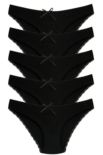 Newlilla 1101 Bikini Damen T. Spitzenhöschen Pack V16