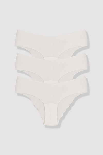 Pierre Cardin Ecru Hipster Women's Panties Set of 3 - Non-Marking, Net Winter Cotton (2830 Model)