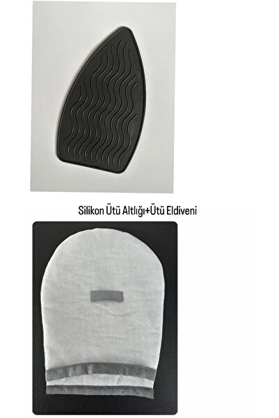 GERCELLA Silikon Ütü Altlığı+ Konfeksiyon Buhar Ütü Eldiveni (ütü masası bezi...