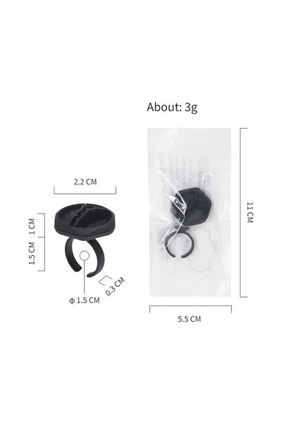 Beauty Box 5 Pieces Tattoo Paint Ring Premium Quality Black Silicone Tattoo Ink Ring Permanent Makeup Microblading
