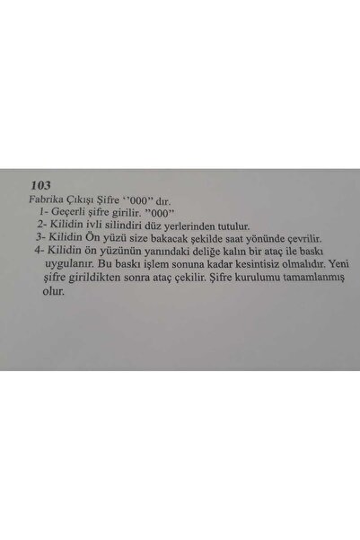 Acil Pano Şifreli Kilit Güvenlik Mekanik 14mm Uyumlu