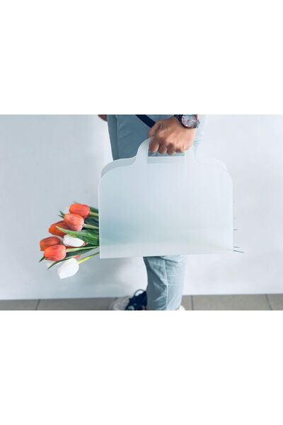 MAZERONREKLAM pleksi çiçek çantası(ÇİÇEKLER GÖRSEL AMAÇLIDIR.)