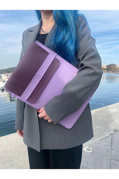 YOUC Design حافظة كمبيوتر محمول مقاومة للماء لجهاز MacBook Pro وAir وغيرها مقاس 13 بوصة 14 بوصة 15 بوصة حقيبة جلدية صناعية نباتية
