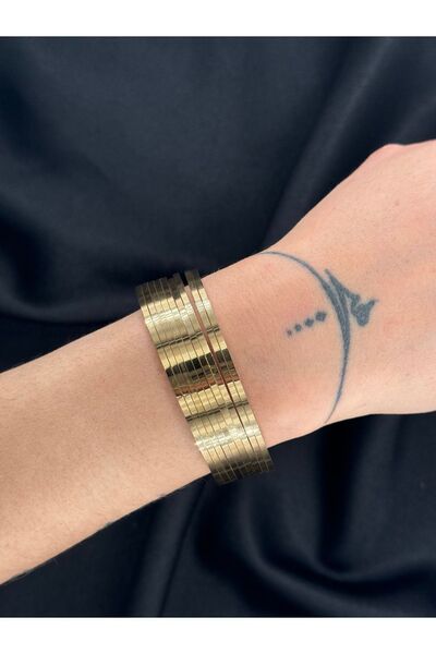 MywJewelery VİP Çelik Klasik Ajda Bilezik 3' lü 14 Ayar Premium Kalite