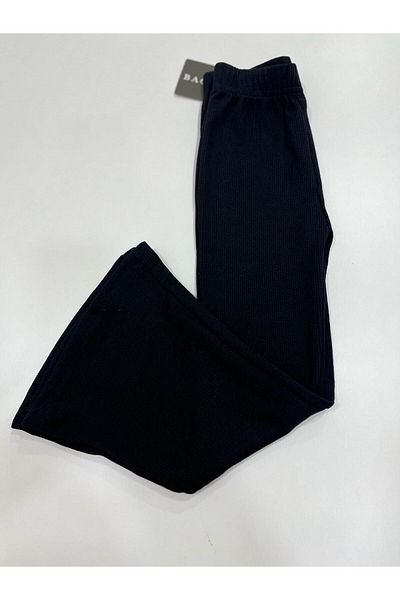 Marka Lycra Stretchy Flowy Solid Color Seasonal Trousers / Knitted Fabric / Flared Wide Leg Stretchy Girl's Trousers