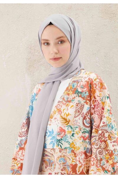 Larissa Scarf Medina Silk Shawl Silver