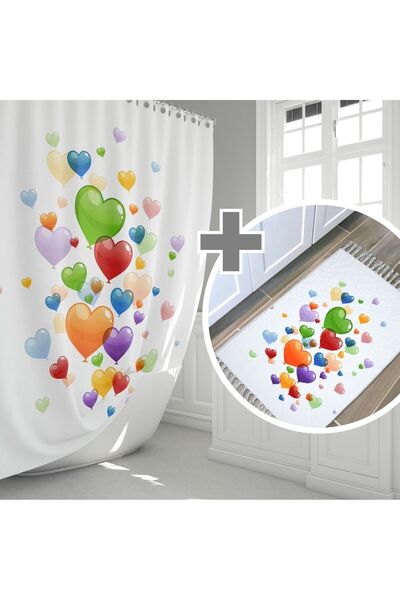 Tropikhome Renkli Balonlu Banyo Perde Seti-kaymaz Taban Banyo Paspası Ve Duş ...