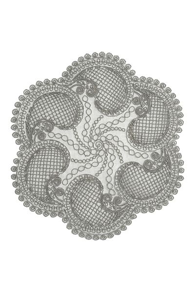 CAMİNHO DA LUA Set de masă cu design special de broderie Supla Nehir și set de prezentare Dowry Bowl Gri