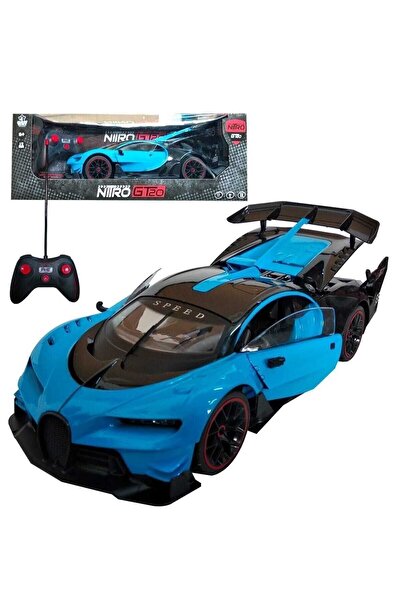Genel Markalar Uzaktan Kumandalı Bugatti Chiron Şarjlı Işıklı GT20 1:12  / 34cm TOY46560 - Mavi