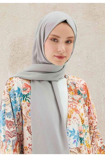 Larissa Scarf Ασημένιο μεταξωτό σάλι Medina