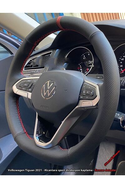 imza direksiyon kılıfı Volkswagen Tiguan 2020-2023 Araca Özel Direksiyon Kılı...