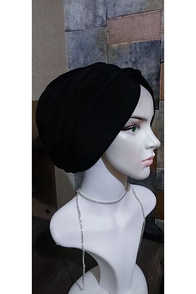 ABB Meryemcebone Black Gathered, Knotted Bonnet