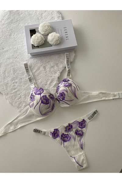 MAVEA Stoned Purple Floral Padded Bra