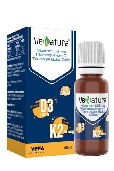 VeNatura Vitamin D3 and Menaquinon 7 Food Supplement 20 ml