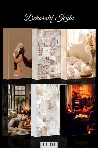 Bytwo 6 Decorative Boxes - Soft and Candle Designed Decorative Book Box - Decorative Box