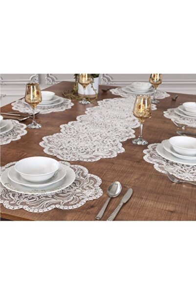 Tropikhome 6 Kişilik Amerikan Servis Supla Ve Runner Takımı 7 Parça Çeyiz Set...