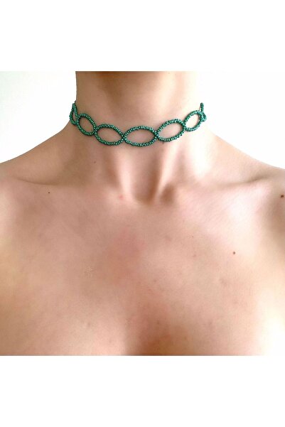 LeylanTakı Kadın Yeşil El Yapımı Tasma Spor Kolye
