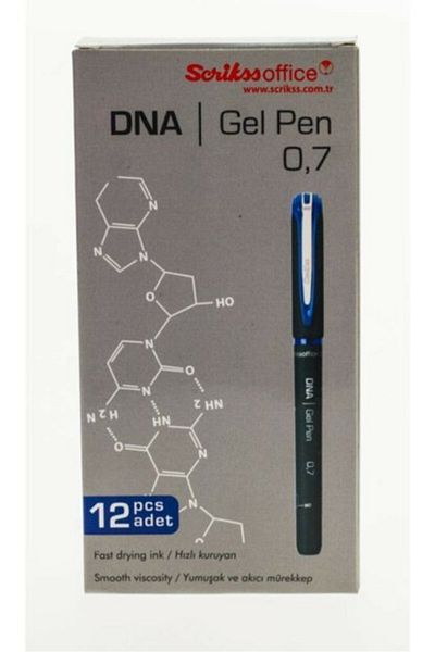Scrikss Dna Blue 07 Gel Ballpoint Pen 12 Pieces Box Hbv000008p2bq