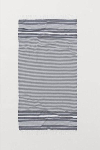 Mulberry Μαύρη πετσέτα μπάνιου Katya - 100% βαμβάκι Peshtemal