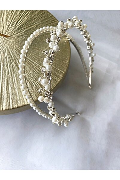 ecrin tuhafiye hobi Ikili Savaroski Taşlı Ve Incili Taç. Gelin, Lohusa, Nişan...