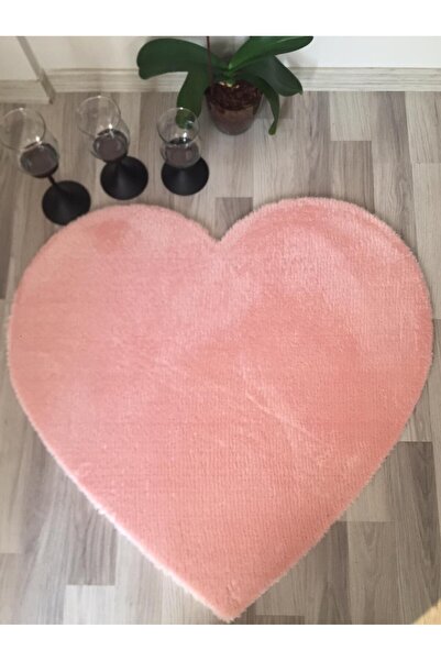SERİA HALI Kalp Post Peluş Halı Sevgiliye Özel Pembe Kalp Halı