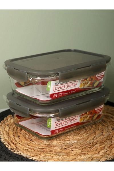 Viyalente Lock & Lock Airtight Glass Storage Container 1 LT| 400°C Safe as Heat