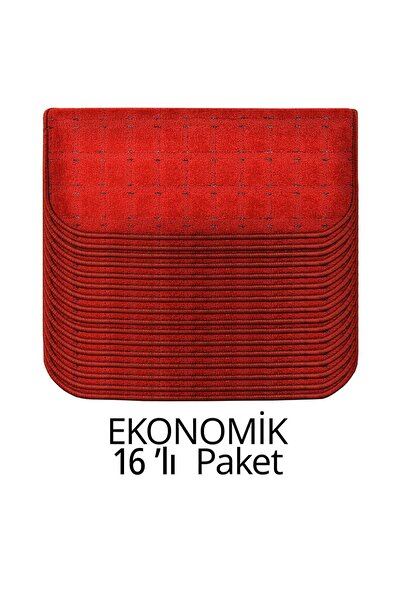 Stepmat Kare Benekli Bukle Halıdan Alınlıklı Basamak Ve Merdiven Paspası 16'lı - Bordo