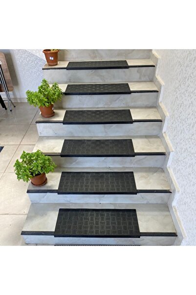 Stepmat Covoraș de trepte pentru scară de exterior anti-alunecare din plastic negru