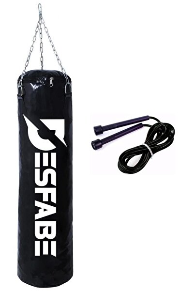 desfabe Boxing Star 70x25 Cm Zincirli Boks Kum Torbası Siyah Atlama Ipi