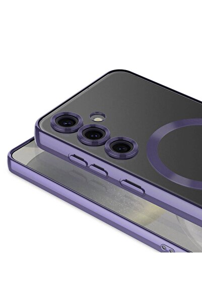 Rivor Samsung Galaxy S24 Plus Kılıf Kamera Korumalı Magsafe Wireless Şarj Şeffaf Kenarları Renkli Yumuşak