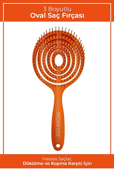 Morfose Orange Pro Three-dimensional Oval Hair Brush - Comb