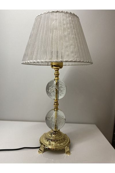 asellus Şehzade Crystal Glass Bulk Lampshade Knitted Hat, Gold plated table lamp, lampshade, lampshade home gifts