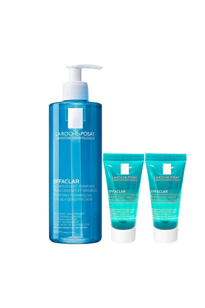 La Roche Posay Effaclar Temizleyici Jel 400ml Mikro Peeling Jel Vücut 15 ml X2 Adet
