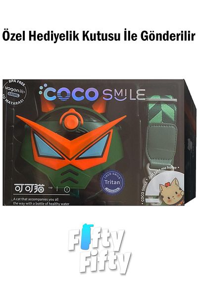 Vagonlife CocoSmile Special Boxed 630 ML Robot Themed Tritan Water Bottle with Straw - Neck Strap - 4 Different Models f