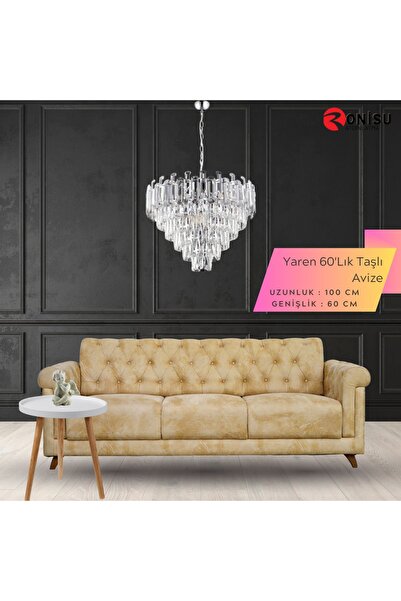 RONİSU AYDINLATMA Yaren 60'Lık Taşlı Avize