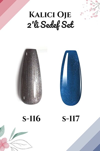 FREELADY Kalıcı Oje Uv-led 12ml Sedef Set Antrasit Gri Ve Mavi S116 - S117