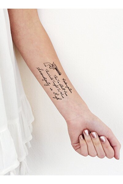 BP Tattoo Redemption Yazı Ve Silah Mini Boy Geçici Dövme