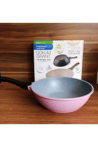 ThermoAD 28 Cm Wok Outer Pink Inner Light Gray