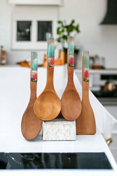 LOTUSSPOON İnci Serisi Serisi El Yapımı Tahta Kaşık Seti-ahşap-tahta Kaşık 4'...