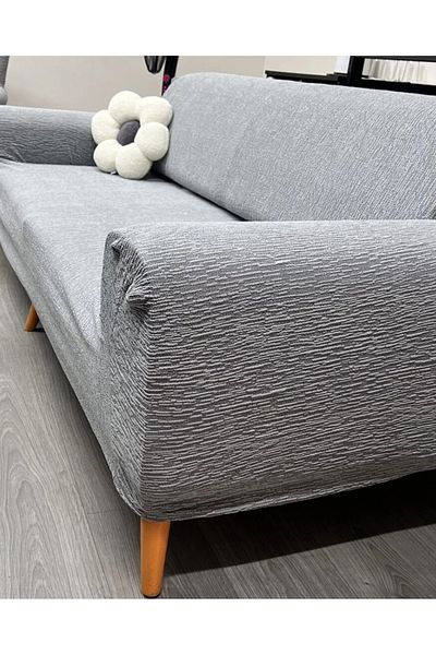 ÖZMAKAN Set de huse de canapea din bumbac flexibil Jacquard 3+3+1+1 - elastic elastic