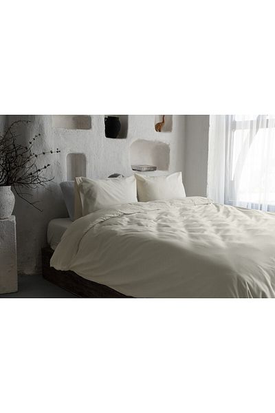 GLOYDEN 100% COTTON DOUBLE PERSONAL NEVRESIM SET CREAM COLORED
