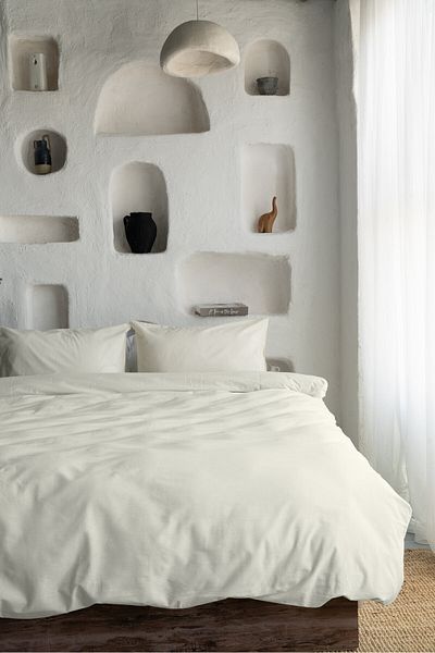 GLOYDEN 100% COTTON DOUBLE PERSONAL NEVRESIM SET CREAM COLORED