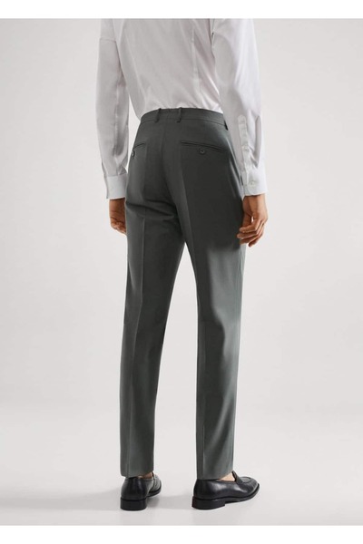 MANGO Man Dar Kesim Yünlü Kumaş Pantolon