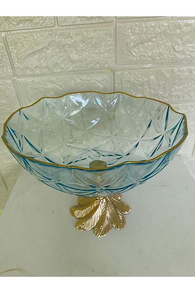 devigo Glass Decorative Standing Serving Bowl