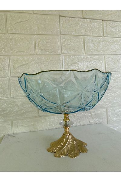 devigo Glass Decorative Standing Serving Bowl