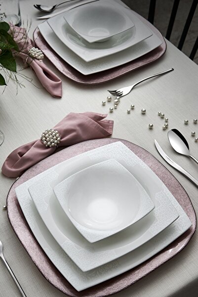 Karaca Fine Pearl Valentina 86 Parça Yemek Takımı