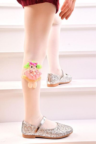 Frozen Elsa Girl's Sequin Silver Color Ballet Flats
